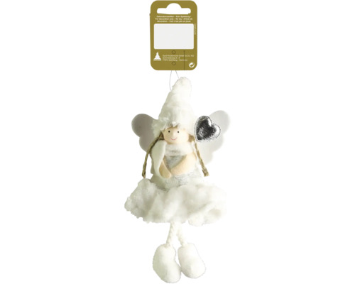 Weihnachtsdeko Hänger Engel weiß 17 cm Weihnachtsbaumschmuck Engel mit Herz als Dekoration