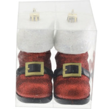 Weihnachtsbaumschmuck Stiefel mit Glitter, im transparenten Kunststoffgehäuse