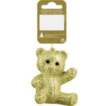 Glitzernder Teddybär als Weihnachtsbaumschmuck