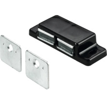 Magnetschnäpper mit zwei Gegenplatten für zwei Türen 2x2-3 kg 58 x 14 x 21 mm verzinkt braun 10 Stück-thumb-0
