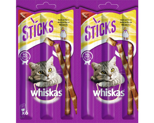 Katzensnack Whiskas Sticks Reich an Huhn 6 Stück Katzensnack Whiskas Sticks Reich an Huhn 6 Stück