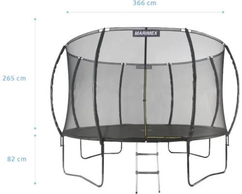 Marimex Trampolin mit Sicherheitsnetz und Leiter, Durchmesser 366 cm