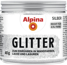 Alpina Glitter Silber zum Einrühren in Wandfarben, Lacke und Lasuren, ausreichend für 2,5 Liter Farbe