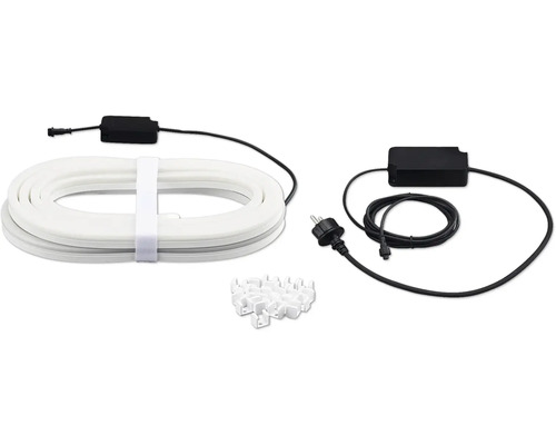 LED-Lichtschlauch mit Befestigungsmaterial und Netzteil