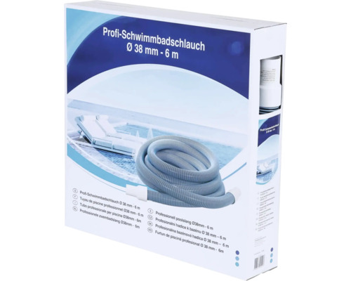 Verpackung eines Profi Schwimmbadschlauchs, Durchmesser 38 Millimeter, Länge 6 Meter
