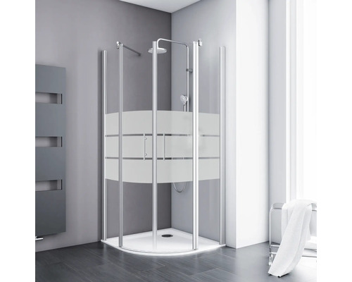 Runddusche Schulte Galaxy Radius 550 mm 900x900x1930 mm Dekorglas Depoli Light alunatur