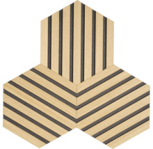 Fjordwall Akustikpaneel Hexagon Eiche 10x265x265 mm 1 Pack = 3 Stück-thumb-1 Fjordwall Akustikpaneel Hexagon Eiche 10x265x265 mm 1 Pack = 3 Stück-thumb-1