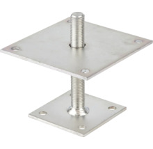 Verstellbare Stützenschraube mit Gewinde und quadratischer Platte
