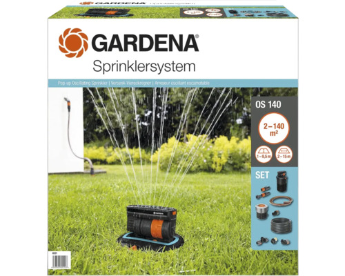 Gardena Sprinklersystem Set mit Versenkregner OS 140 Gardena Sprinklersystem Set mit Versenkregner OS 140