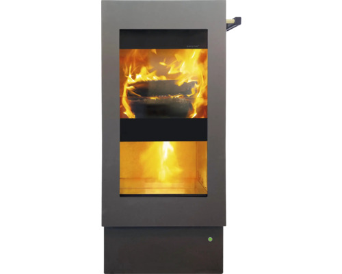 Kaminofen mit brennendem Holz