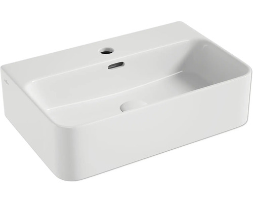 Aufsatzwaschbecken Jungborn Three 56x36 cm weiß matt mit keramischem Ablaufventil Rechteckiges Aufsatzwaschbecken aus Sanitärkeramik