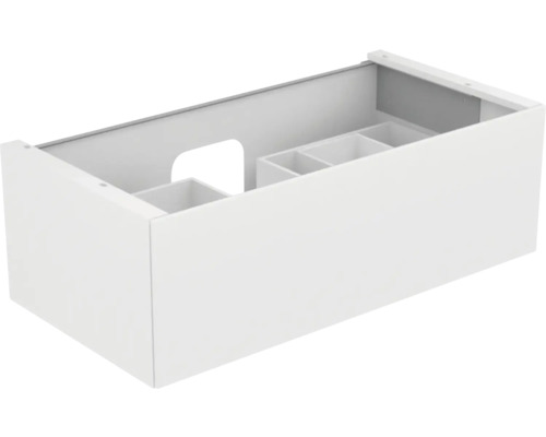 Waschbeckenunterschrank Keuco Edition 11 105x35x53,5 cm ohne Waschbecken mit LED-Beleuchtung weiß glänzend