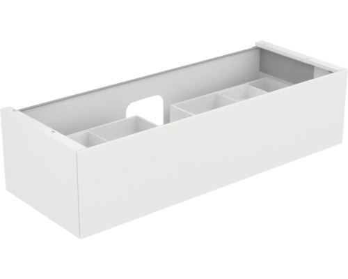 Waschbeckenunterschrank Keuco Edition 11 140x35x53,5 cm ohne Waschbecken mit LED-Beleuchtung weiß glänzend