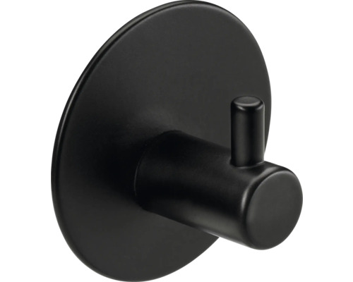 Klebehaken Ø 48 x 28 mm Stahl schwarz matt 5 Stück