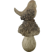 Dekorative Gartenfigur: Vogel auf Pilz