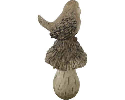 Dekorative Gartenfigur: Vogel auf Pilz