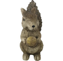 Dekorative Eichhörnchenfigur mit Nuss für den Garten