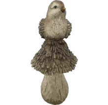 Dekorative Gartenfigur: Vogel auf Pilz
