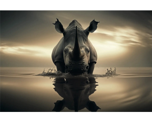 Leinwandbild Nashorn 100x150 cm