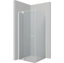 Drehtür für Seitenwand Lido 300 1000x2000 mm mit Festteil Echtglas Klar hell weiß mit schmutzabweisender Glasbeschichtung FEVP210/K1/51-thumb-1 Drehtür für Seitenwand Lido 300 1000x2000 mm mit Festteil Echtglas Klar hell weiß mit schmutzabweisender Glasbeschichtung FEVP210/K1/51-thumb-1