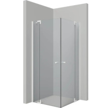 Eckeinstieg mit Drehtür Lido 300 1000x1000x2000 mm mit Festteil Echtglas Klar hell weiß FEEP410/H1/51-thumb-1 Eckeinstieg mit Drehtür Lido 300 1000x1000x2000 mm mit Festteil Echtglas Klar hell weiß FEEP410/H1/51-thumb-1