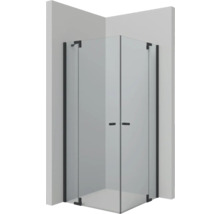 Eckeinstieg mit Drehtür Lido 300 1000x1000x2000 mm mit Festteil Echtglas Klar hell schwarz und schmutzabweisender Glasbeschichtung FEEP410/K1/85-thumb-2 Eckeinstieg mit Drehtür Lido 300 1000x1000x2000 mm mit Festteil Echtglas Klar hell schwarz und schmutzabweisender Glasbeschichtung FEEP410/K1/85-thumb-2