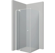 Drehtür für Seitenwand Lido 300 1000x2000 mm mit Festteil Echtglas Klar hell weiß FEVP210/H1/51-thumb-0 Drehtür für Seitenwand Lido 300 1000x2000 mm mit Festteil Echtglas Klar hell weiß FEVP210/H1/51-thumb-0
