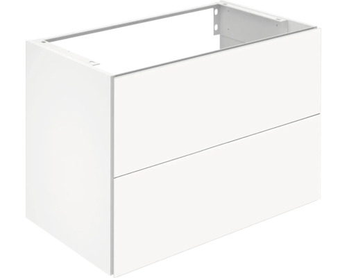 Waschbeckenunterschrank Keuco X-Line 80x60,5x49 cm ohne Waschbecken weiß glänzend Waschtischunterschrank mit zwei Schubladen für das Badezimmer