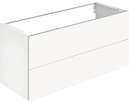 Waschbeckenunterschrank Keuco X-Line 120x60,5x49 cm ohne Waschbecken weiß glänzend Waschtischunterschrank mit zwei Schubladen