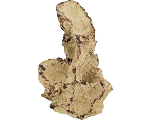 Aquariumdeko aquaroche Rocky Mountain S handmodeliert, wasserneutral, leicht, porös, Keramik 12 x 1 cm creme braun Dekoration für Aquarien in Form von Steinen