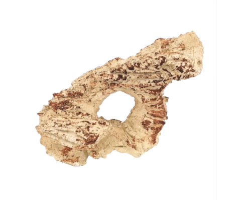 Aquariumdeko aquaroche Rocky Mountain M handmodeliert, wasserneutral, leicht, porös, Keramik 18 x 12 cm creme braun Dekorationselement für Aquarien mit Loch