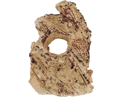 Aquariumdeko aquaroche Cliff Wall Block handmodeliert, wasserneutral, leicht, porös, Keramik 12 x 7 cm creme braun Aquarium Dekoration mit Loch