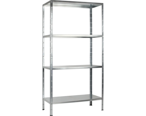 Steckregal Schulte Regalwelt verzinkt 1000 x 2000 x 500 mm 4 Böden Tragkraft 280 kg Metallregal mit vier Ablageflächen