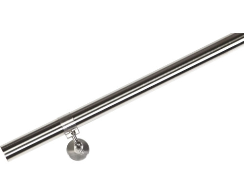 Pertura Handlauf-Set Edelstahl V2A Ø 40 mm L:1100 mm Edelstahlhandlauf mit Halterung für die Wandmontage