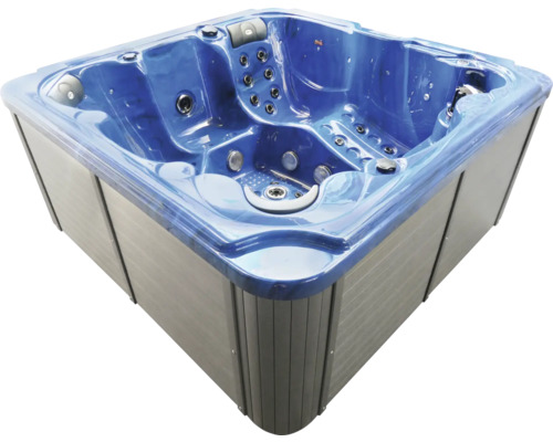 Quadratischer Whirlpool mit Düsen und Steuerungselementen