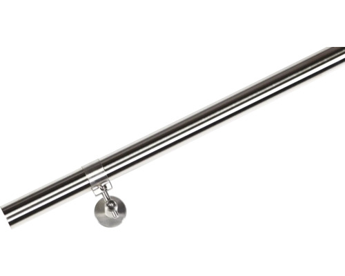 Pertura Handlauf-Set Edelstahl V2A Ø 40 mm L:4100 mm Geländer aus Edelstahl mit Wandhalterung