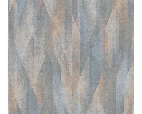 Vliestapete Metropolitan Stories 3 geometrisch blau beige Tapete mit geometrischem Dreiecksmuster für die Wandgestaltung