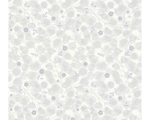 Vliestapete Metropolitan Stories 3 floral weiß Tapete mit Blättern und Blumen Muster