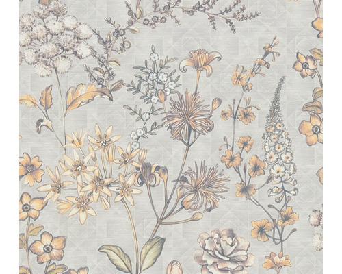 Vliestapete Metropolitan Stories 3 floral orange grau Tapete mit Blumenmuster