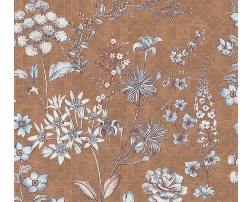 Vliestapete Metropolitan Stories 3 floral rotbraun Tapete mit Blumenmuster auf strukturiertem Grund