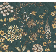 Tapete mit Blumenmuster auf geometrischem Hintergrund