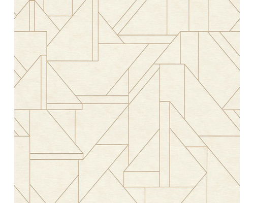 Vliestapete Metropolitan Stories 3 geometrisch creme natur Tapete mit geometrischen Dreiecks- und Rechteckmustern