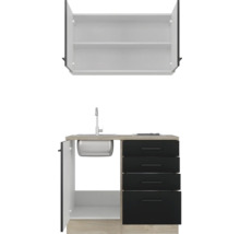 Miniküche Flex Well Capri schwarz matt/Wildeiche 100x60 cm inkl. Einbaugeräte-thumb-4 Miniküche Flex Well Capri schwarz matt/Wildeiche 100x60 cm inkl. Einbaugeräte-thumb-4