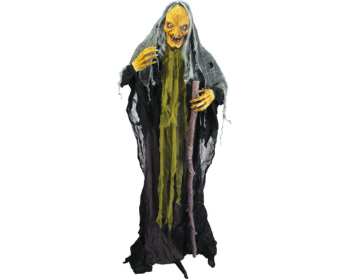 Halloween-Dekoration: Hexenfigur mit Stab