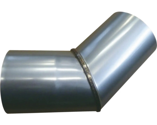 Edelstahl-Badeofenrohr-Bogen 45° Ø 102 mm silber