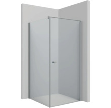Drehtür für Seitenwand Lido 400 1000x2000 mm Echtglas Klar hell silber mit schmutzabweisender Glasbeschichtung DDS8100/K1/20R-thumb-0 Drehtür für Seitenwand Lido 400 1000x2000 mm Echtglas Klar hell silber mit schmutzabweisender Glasbeschichtung DDS8100/K1/20R-thumb-0