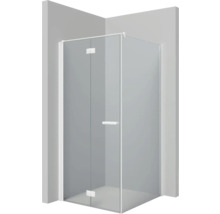 Drehfalttür für Seitenwand Lido 400 1000x2000 mm Echtglas Klar hell weiß mit schmutzabweisende Glasbeschichtung TTFS810/K1/51L-thumb-0 Drehfalttür für Seitenwand Lido 400 1000x2000 mm Echtglas Klar hell weiß mit schmutzabweisende Glasbeschichtung TTFS810/K1/51L-thumb-0