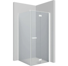 Drehfalttür für Seitenwand Lido 400 1000x2000 mm Echtglas Klar hell weiß mit schmutzabweisende Glasbeschichtung TTFS810/K1/51R-thumb-0 Drehfalttür für Seitenwand Lido 400 1000x2000 mm Echtglas Klar hell weiß mit schmutzabweisende Glasbeschichtung TTFS810/K1/51R-thumb-0