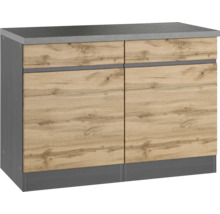 Unterschrank mit zwei Holztüren und Arbeitsplatte