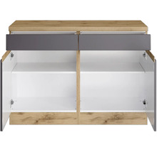 Kommode mit zwei Schubladen und zwei offenen Schrankfächern